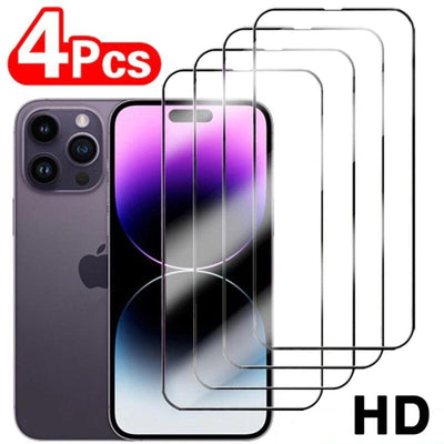 4-Pack Full Cover Tempered Glass Screen Protectors for iPhone