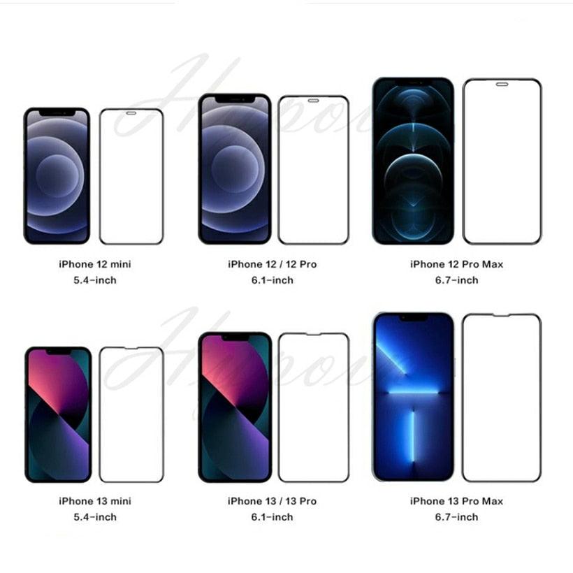 Protecteur d'écran en verre trempé 9D Full Cover pour iPhone