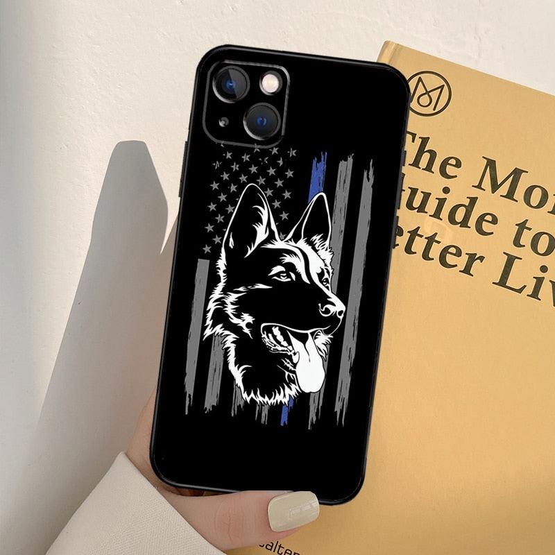 Cartoon German Shepherd Phone Case for iPhone Models
