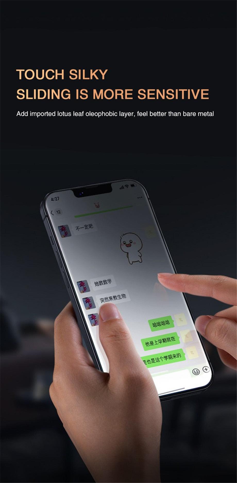 Protecteurs d'écran en verre trempé de confidentialité 4PCS pour iPhone