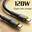 PD 120W Super Charging USB Type-C Cable for Fast Charging