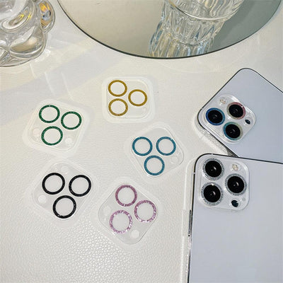 Glitter Camera Protector Glass for iPhone 14/13/12 Series