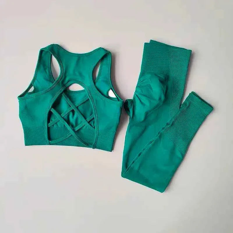 Conjunto de Sujetador Deportivo y Leggings para Mujer de 2 Piezas