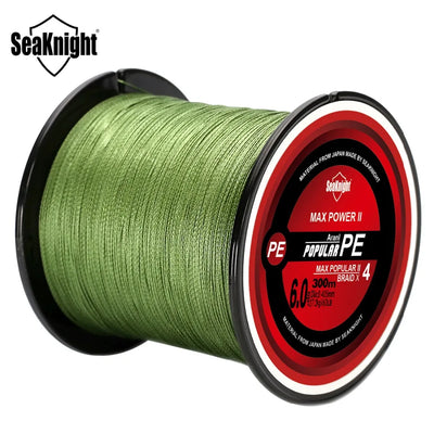 SeaKnight Brand TriPoseidon Series 300M 330Yards PE Braided Fishing Line 4 Strands 8 10 20 30 40 60LB Multifilament Fishing Line - Korvel