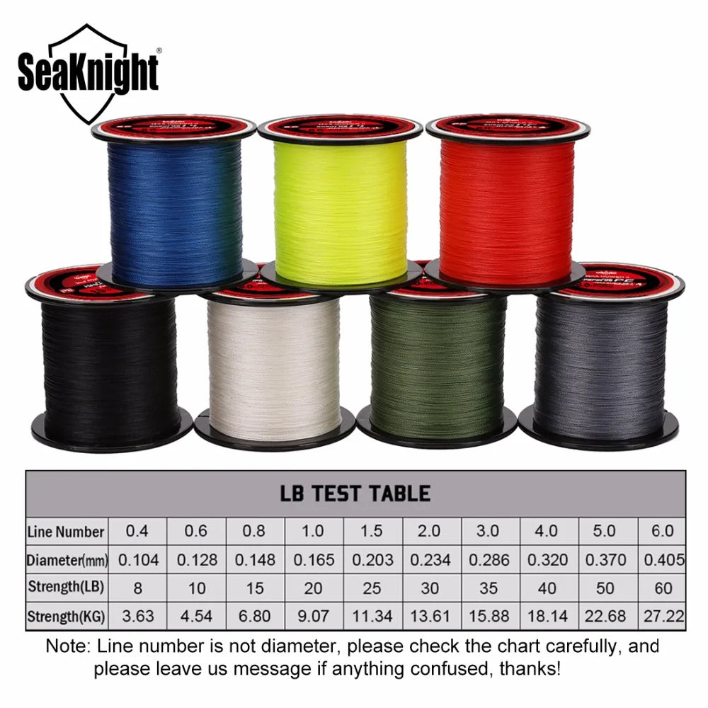 SeaKnight Brand TriPoseidon Series 300M 330Yards PE Braided Fishing Line 4 Strands 8 10 20 30 40 60LB Multifilament Fishing Line - Korvel