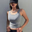 Camiseta sin mangas de punto premium para mujer
