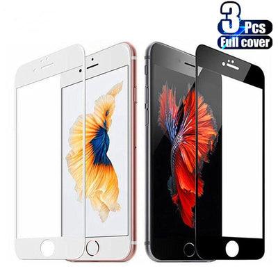 3PCS Full Cover Tempered Glass Screen Protector for iPhone