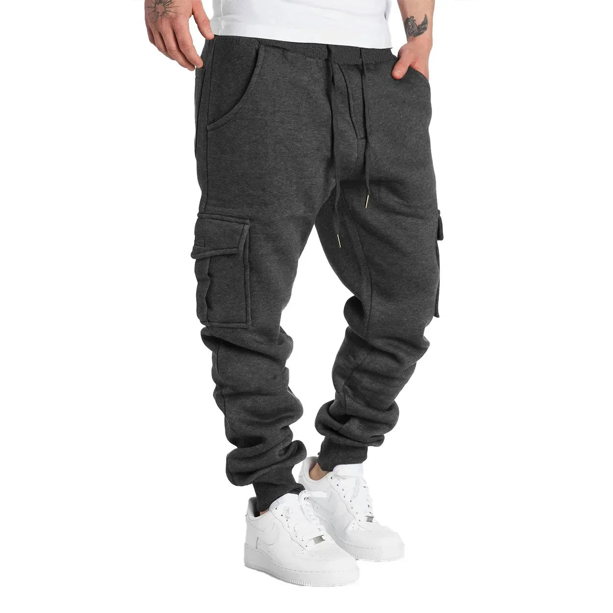 Men's Straight Fit Sweatpants with Drawstring and Pockets