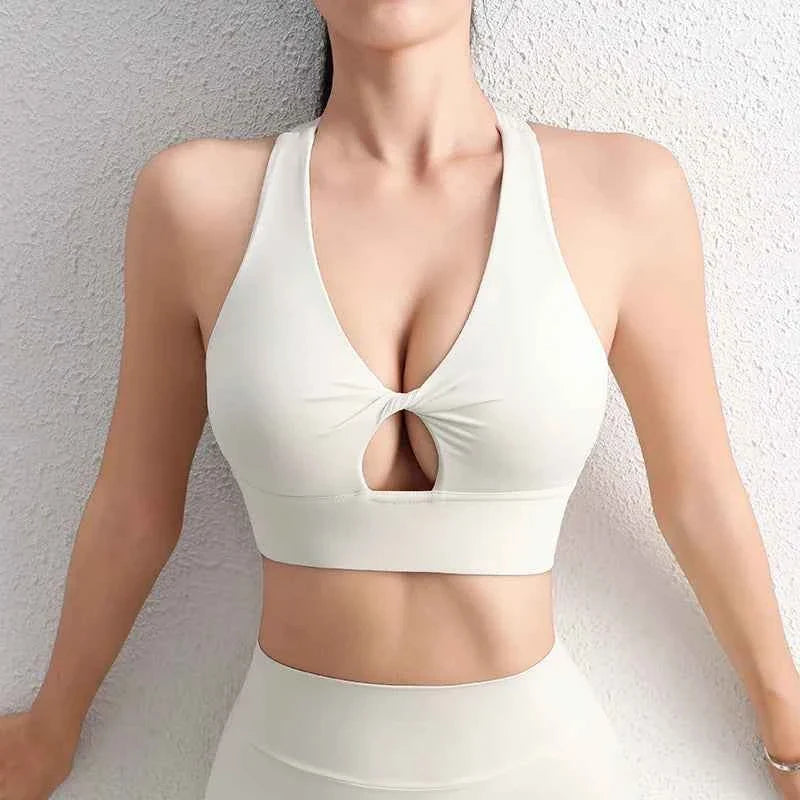Top Corto de Yoga con Cuello Halter SOISOU con Almohadillas Removibles