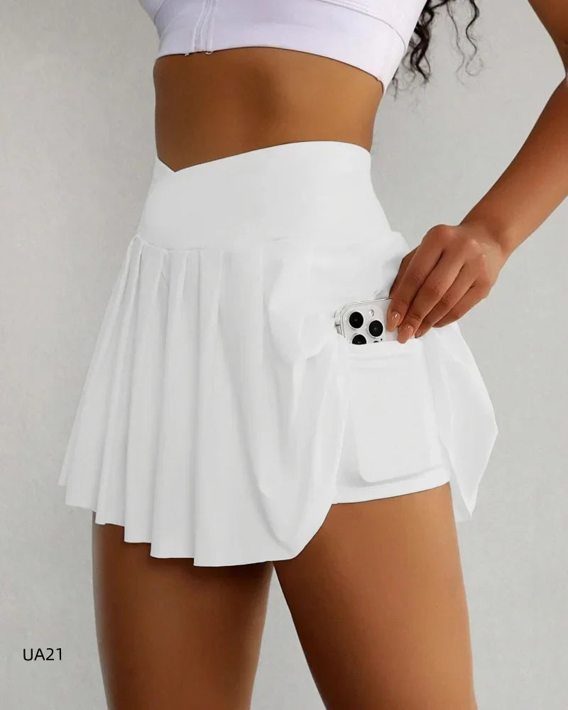 Falda corta atlética fluida 2 en 1 para mujer
