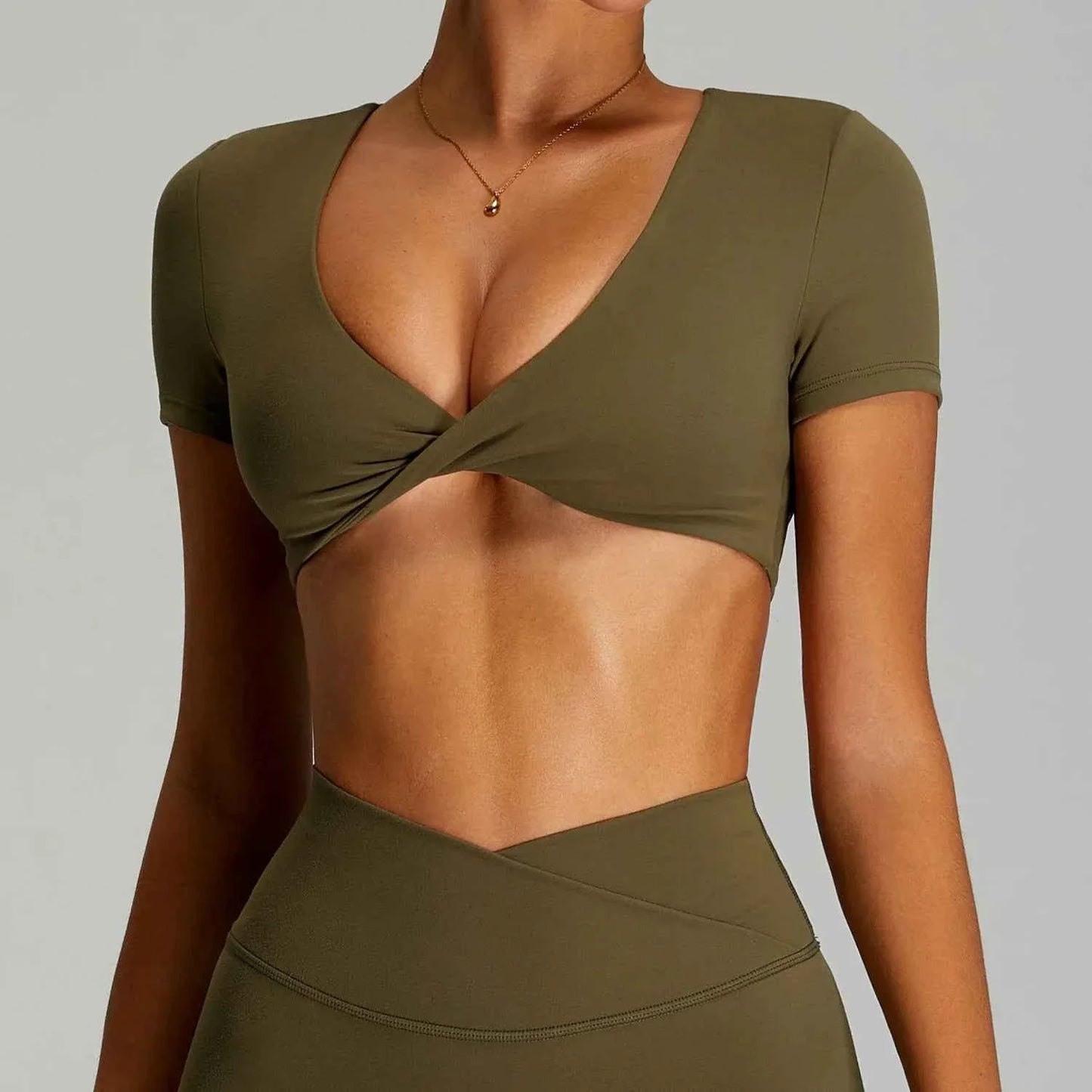 Crop Top de Yoga Sans Dos pour Femmes