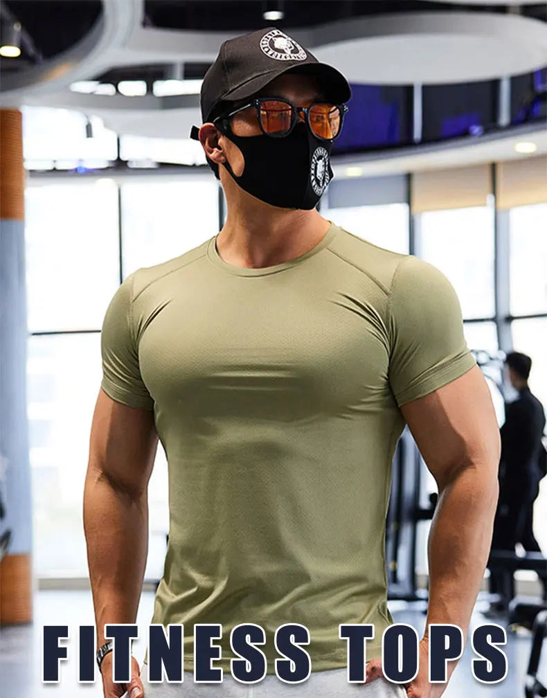 T-shirts de sport pour hommes grande taille en tissu Dry Fit