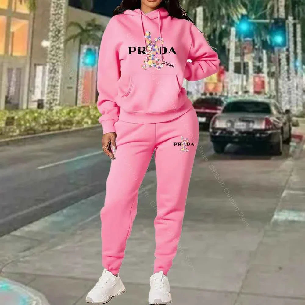 Conjunto de chándal de lujo para mujer de dos piezas en talla grande