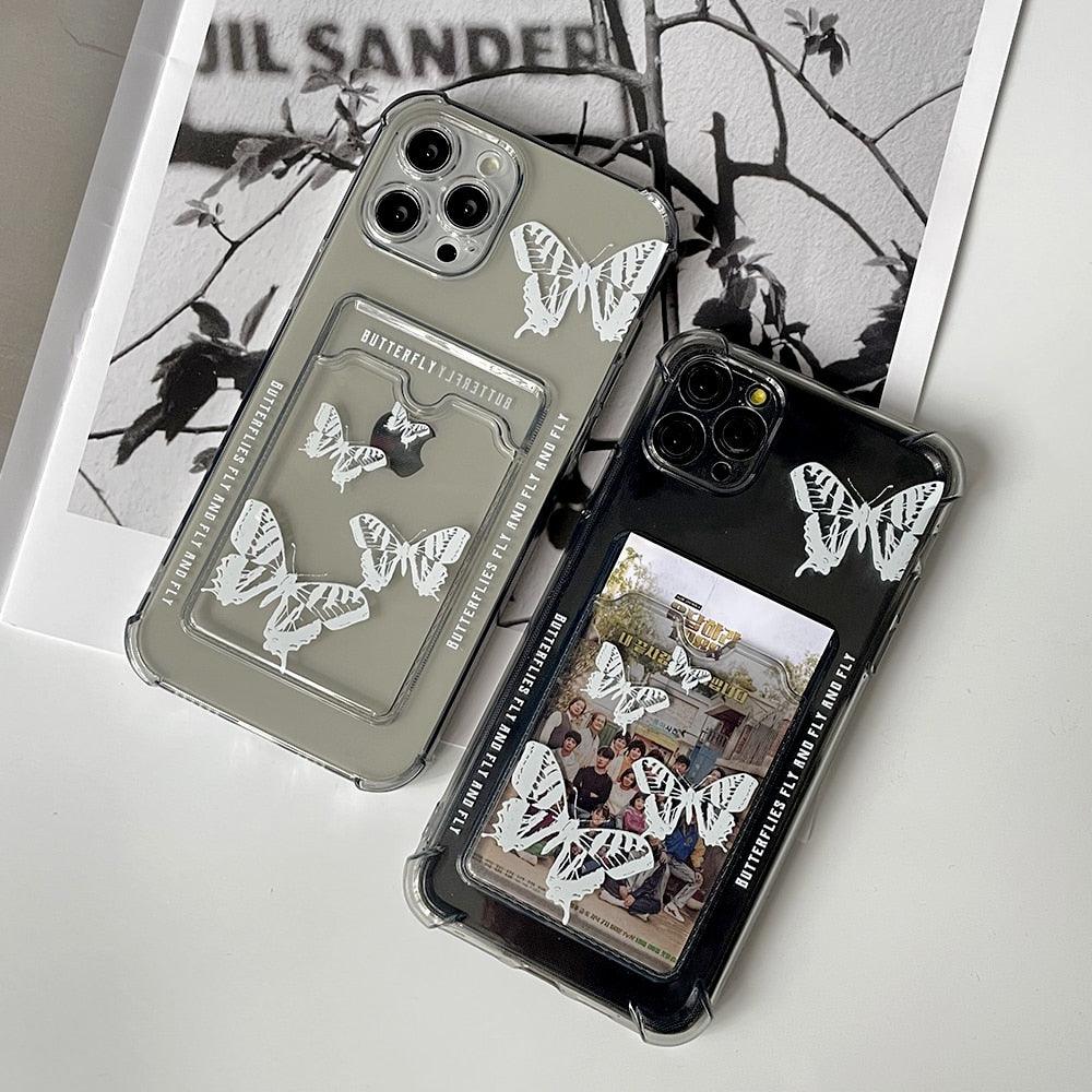 Transparent Butterfly Pattern Case for iPhone 14 Plus & More