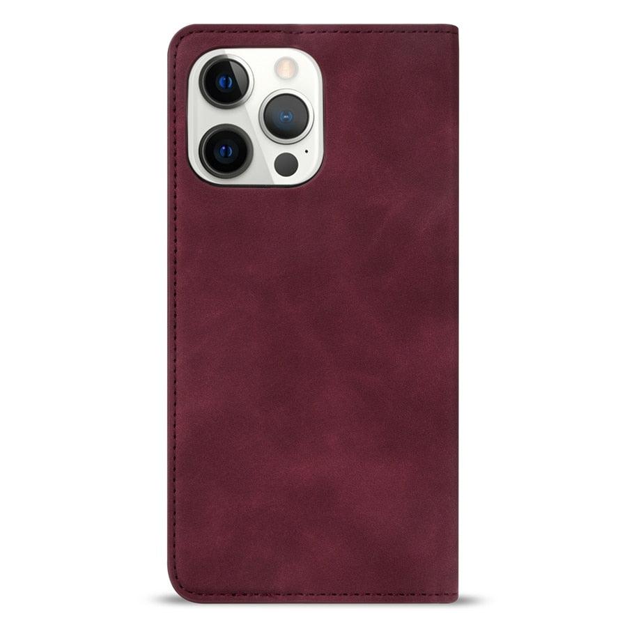 Étui portefeuille à rabat magnétique premium pour iPhone 14 Pro Max