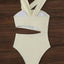 Maillot de bain asymétrique à découpes florales 3D