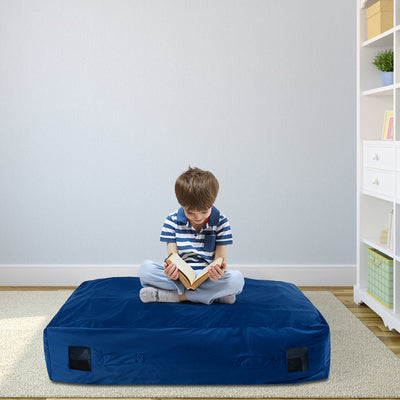 47 x 35.5 Inch Crash Pad Sensory Mat with Foam Blocks - Blue