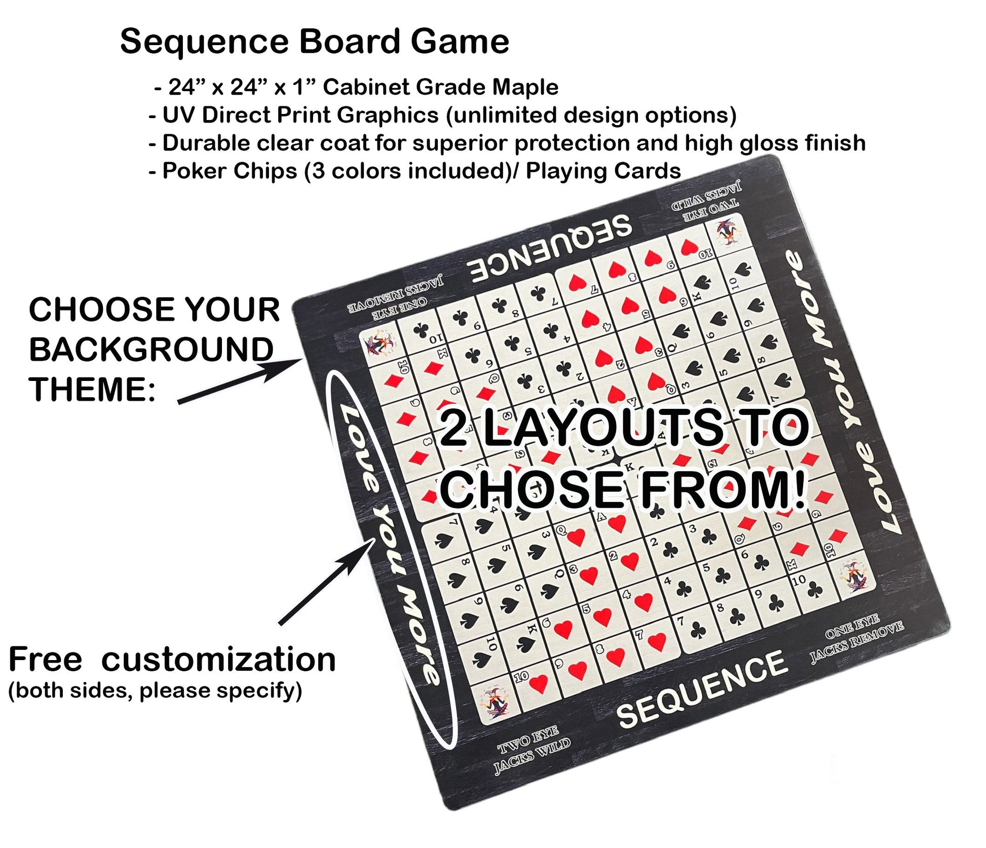 Customizable Sequence Board Game - A Timeless Classic - Korvel