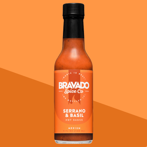 Serrano & Basil Hot Sauce – Medium Heat, Zesty Tomato Blend, 5 oz