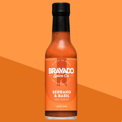 Serrano & Basil Hot Sauce – Medium Heat, Zesty Tomato Blend, 5 oz