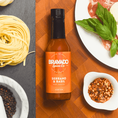 Serrano & Basil Hot Sauce – Medium Heat, Zesty Tomato Blend, 5 oz