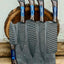 Premium 13" Damascus Steel Chef Knife Set with Wenge Wood Handle & Leather Sheath - Korvel