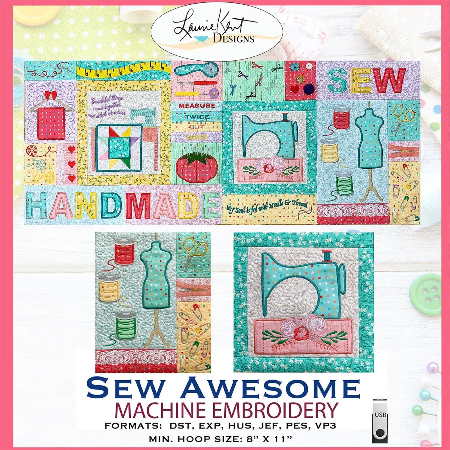 Modèle de broderie Sew Awesome avec USB