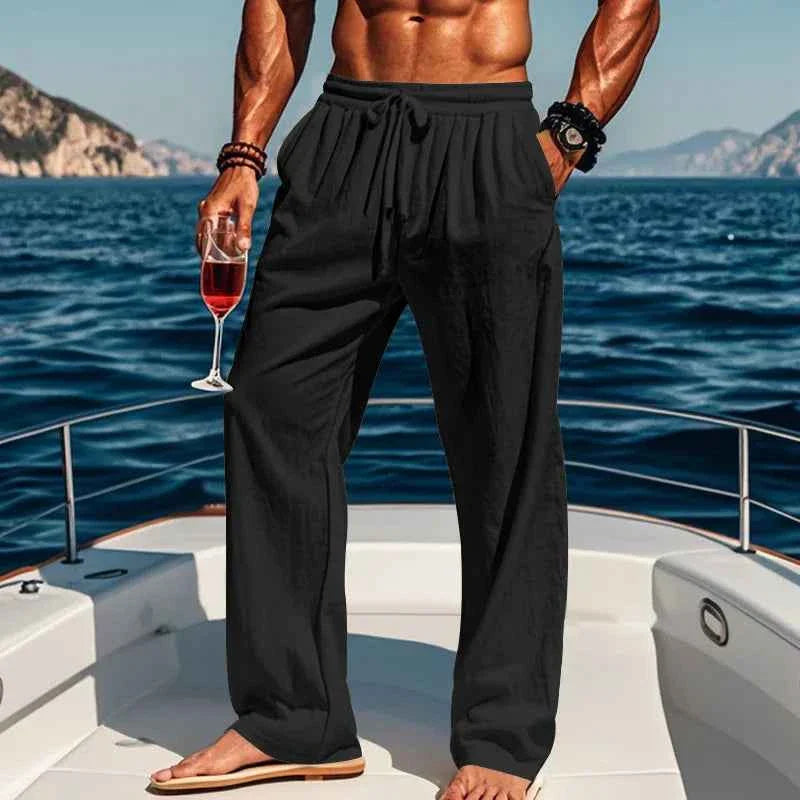 Pantalones de yoga de lino para hombre en 16 colores para primavera/verano