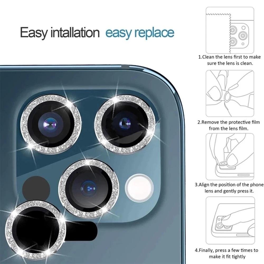 Cubierta de cámara de vidrio templado 9H para iPhone - Protección premium