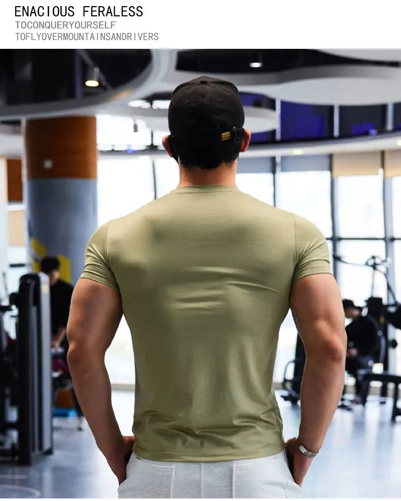 T-shirts de sport pour hommes grande taille en tissu Dry Fit