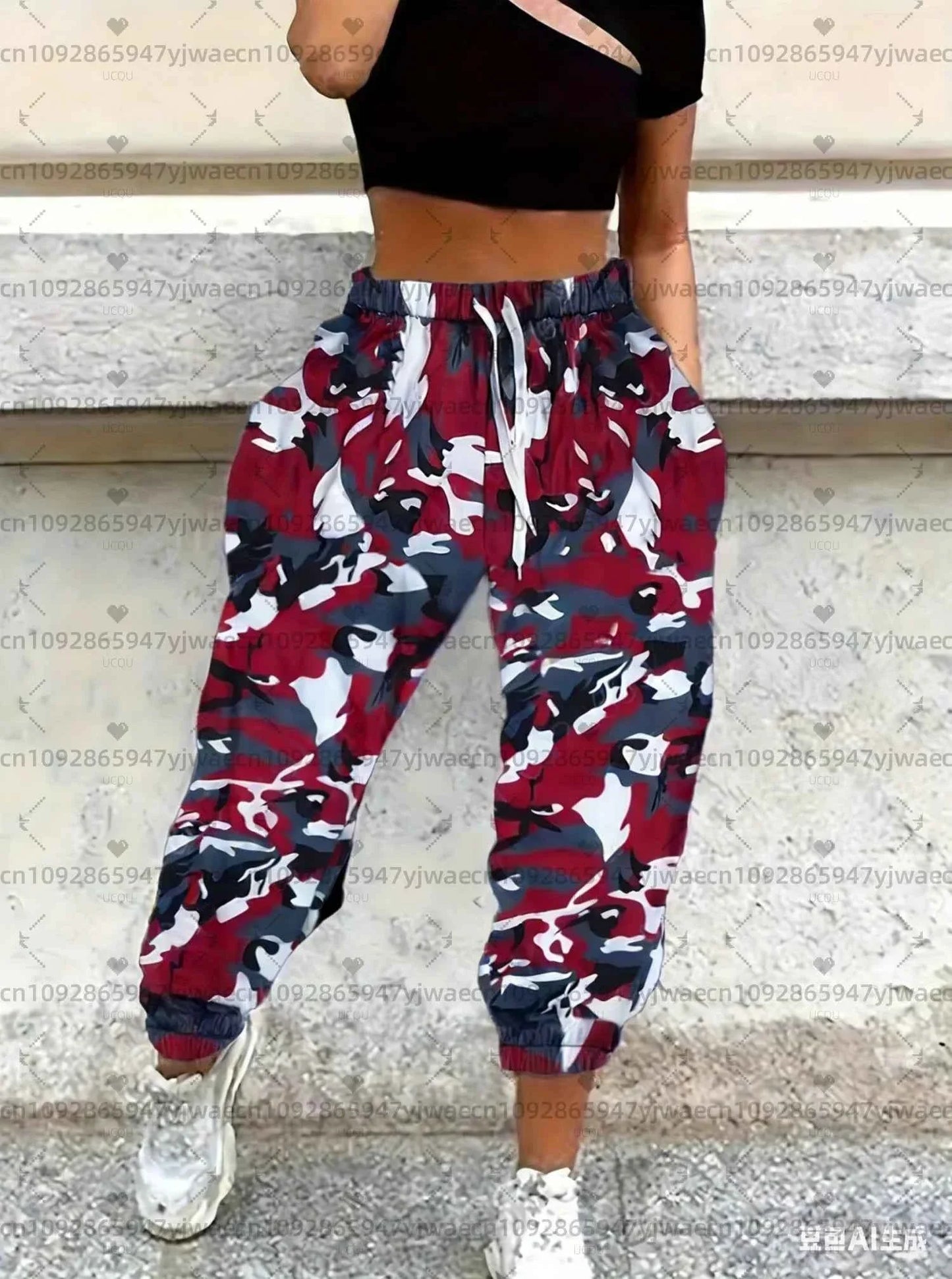 Women's Spring Camo Jogger Pants - 3D Print