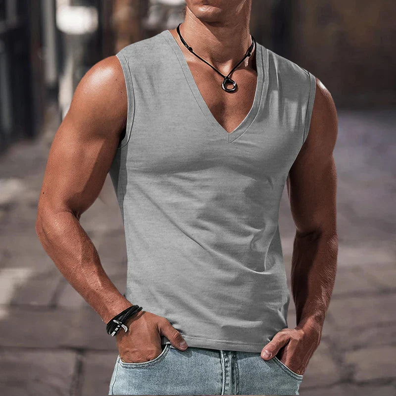 Men's Summer V-Neck Fitness Tank Top