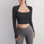 Padded Long Sleeve Yoga Crop Top