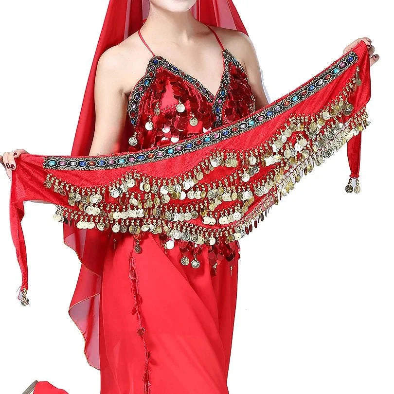 Vila&Yomi Premium Belly Dance Belt with Crystal Accents