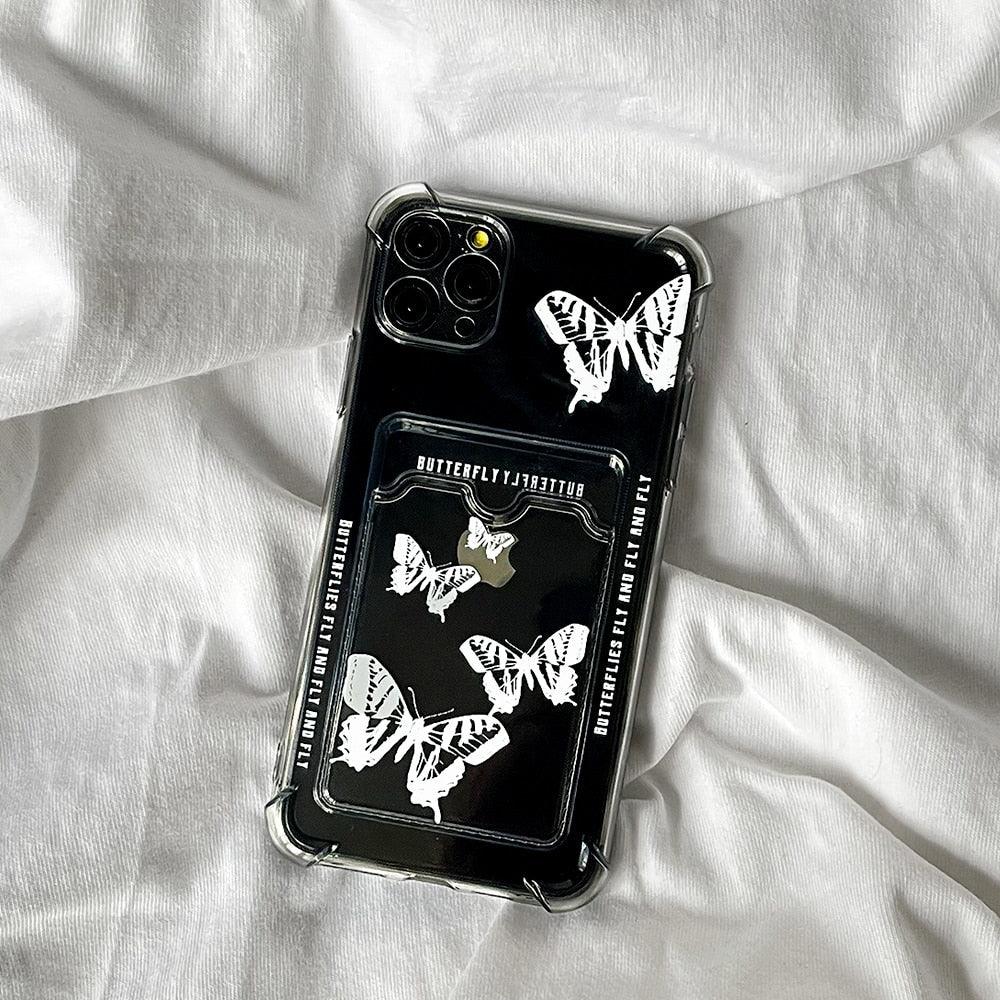Transparent Butterfly Pattern Case for iPhone 14 Plus & More