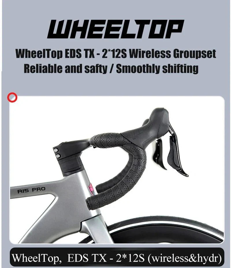 Bicyclette de route en carbone TWITTER R15pro - Vélo disc hydraulique pour hommes