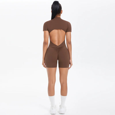 FlexiFit Backless Zip Jumpsuit - Women's Activewear