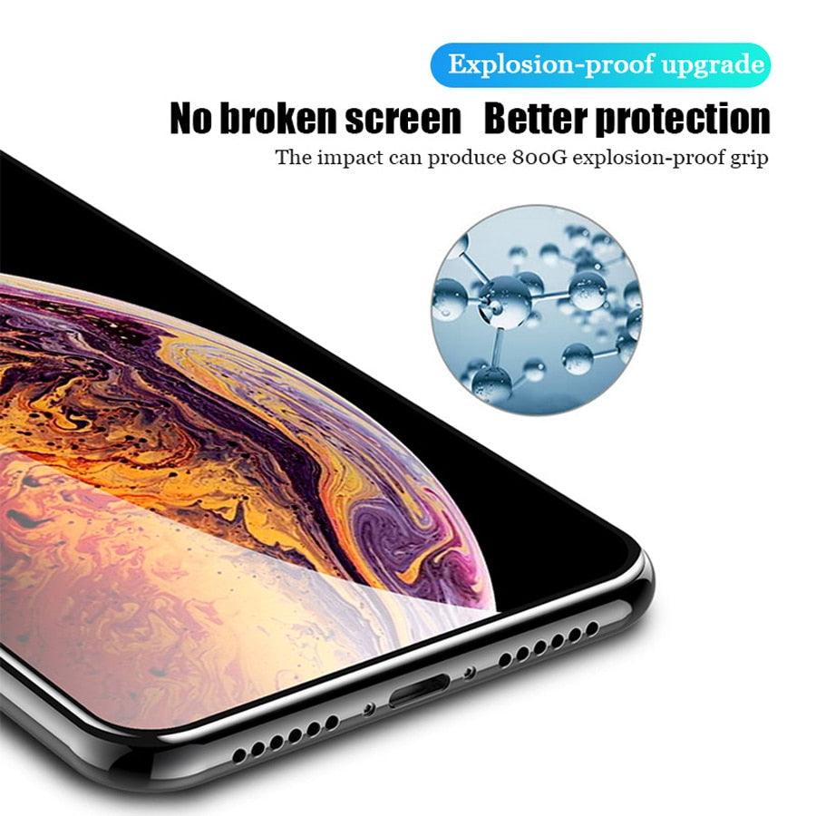 Protector de Pantalla de Vidrio Templado de Cubierta Completa de 3PCS para iPhone