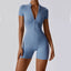 ZenFit Short Sleeve Zip Yoga Bodysuit
