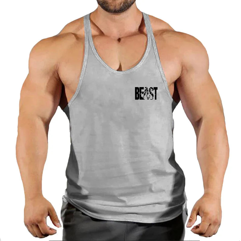 Camiseta sin mangas de algodón para hombre - Chaleco de rendimiento