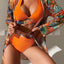 Elegant 3-Piece Halter Bikini Set with Kimono Cover-Up