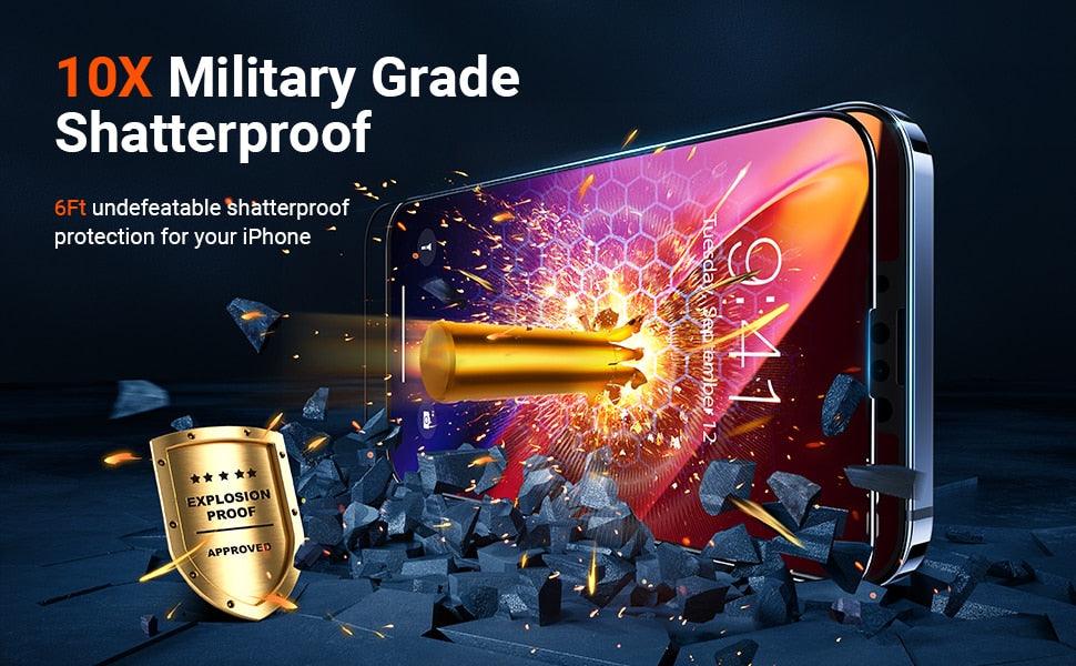 Protecteur d'écran en verre trempé 3D 2PCS pour modèles d'iPhone