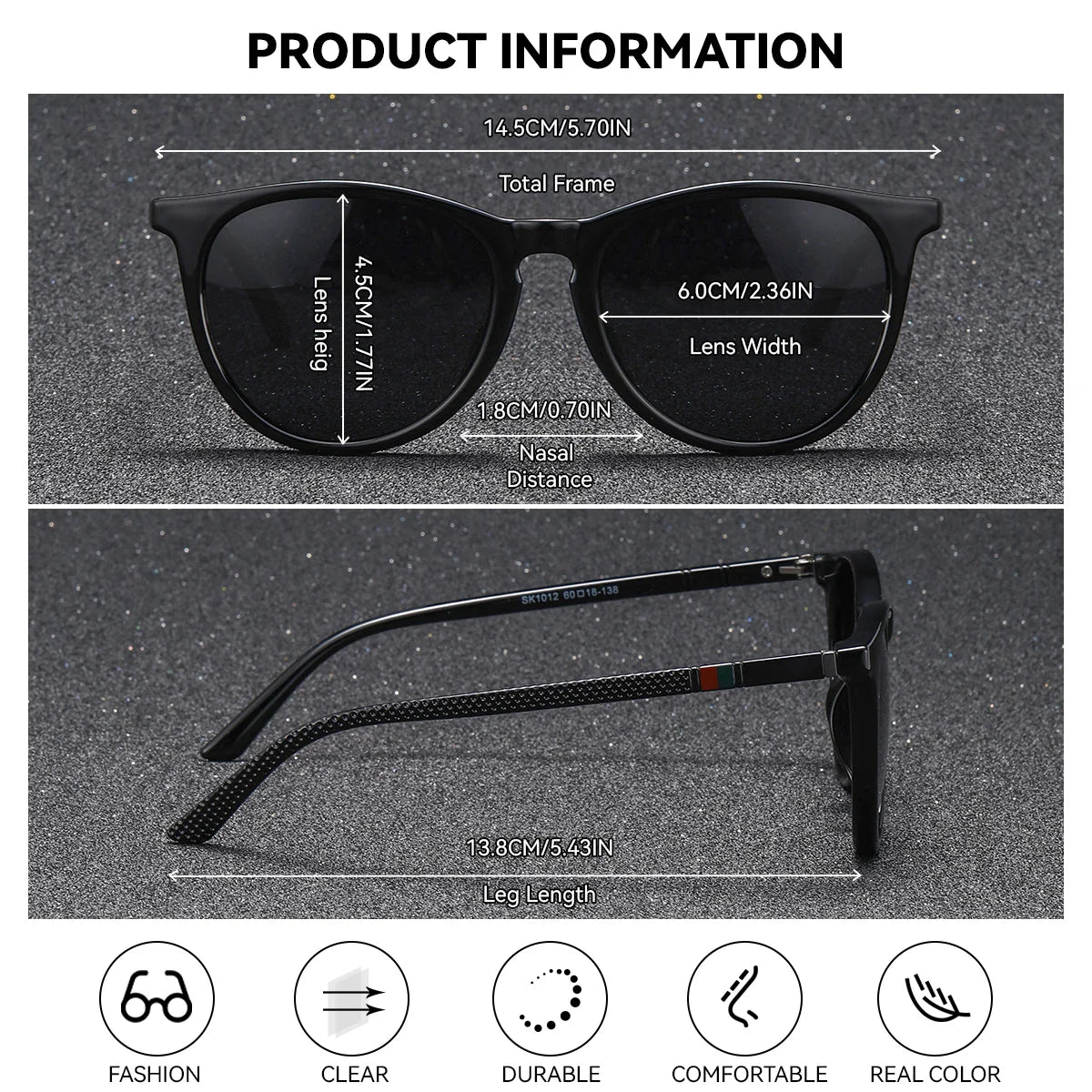 Lunettes de soleil rondes roses BARCUR pour femmes