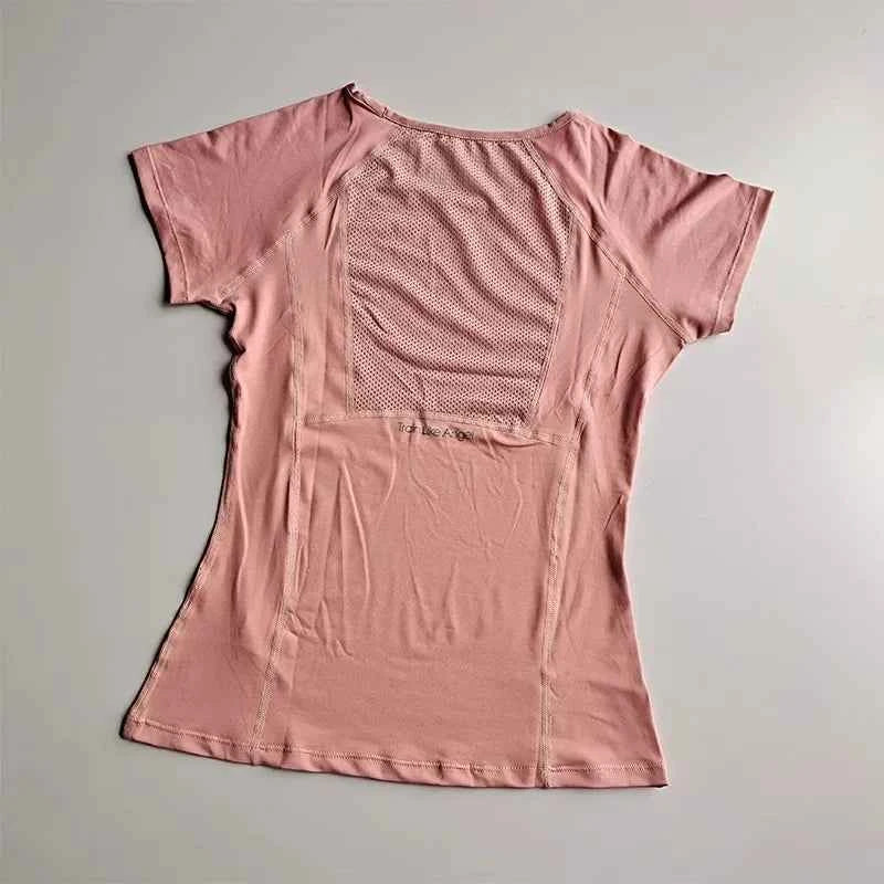 Camiseta de Yoga de Malla de Secado Rápido para Mujer