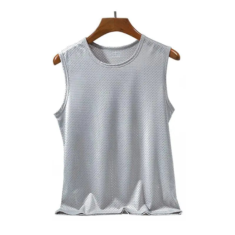 Camiseta sin mangas de seda helada para hombres para una comodidad máxima
