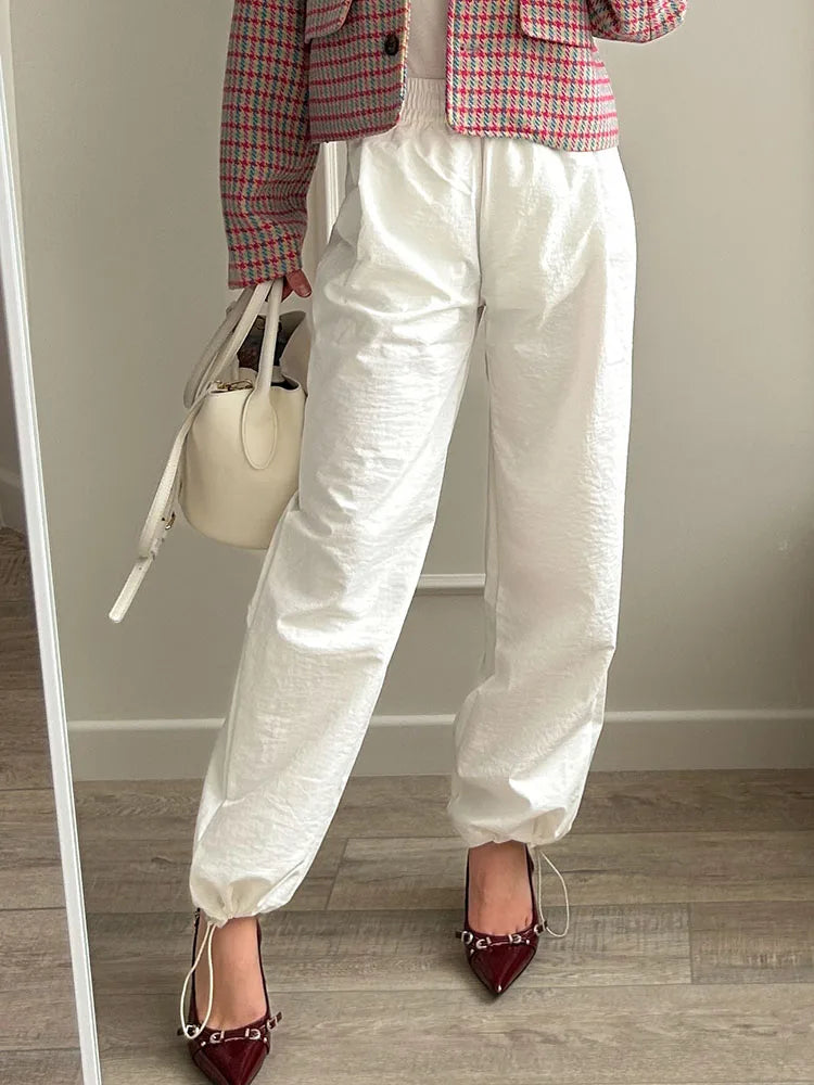 ChicEase Pantalons Jogging Taille Haute à Jambes Larges