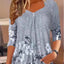 Women's Square Neck Printed Long Sleeve Top