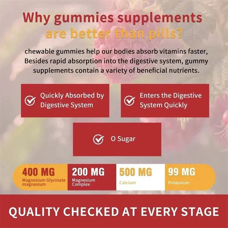 Xemenry Magnesium Glycinate Gummies - 120 Count