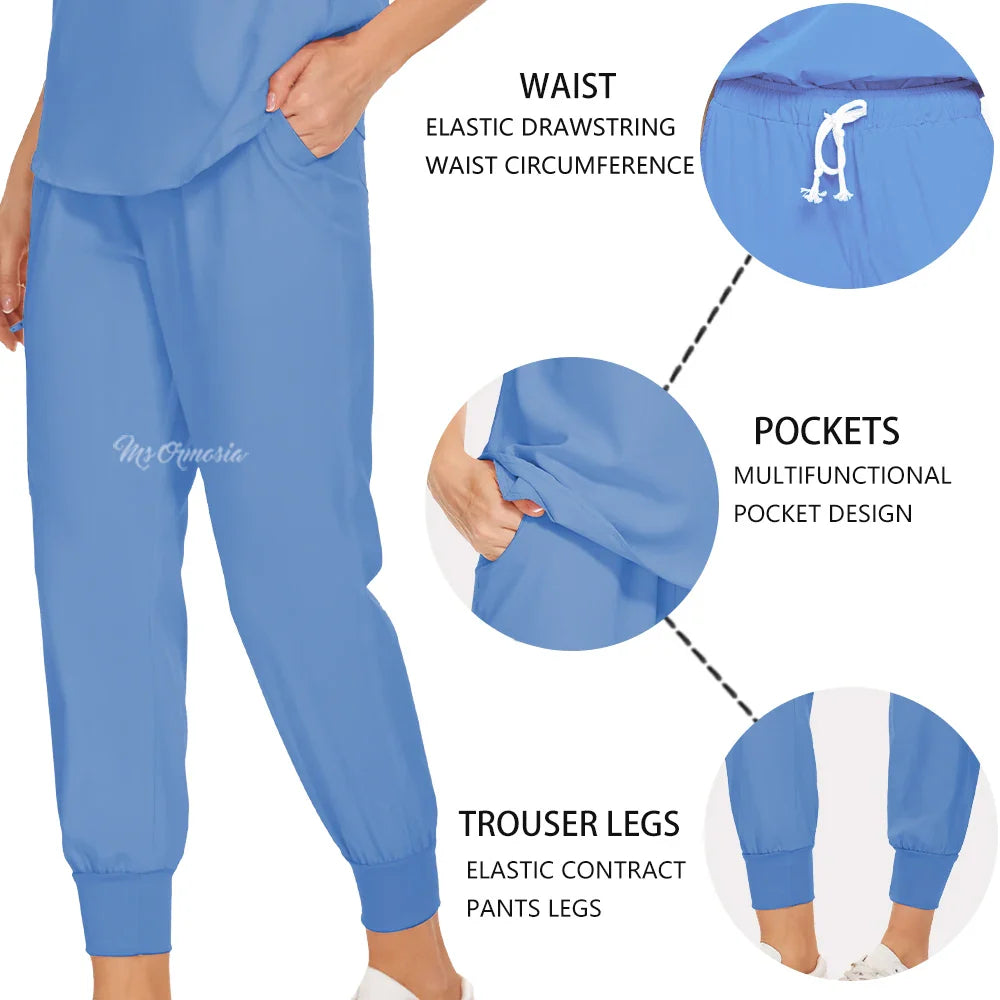 Women's Elastic Scrub Set for Medical Professionals