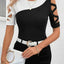 Ladies' Hollow Out Patchwork T-Shirt